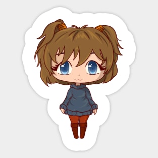 Cute Fall *Chibi* Girl - Cozy Sweater and Boots Sticker